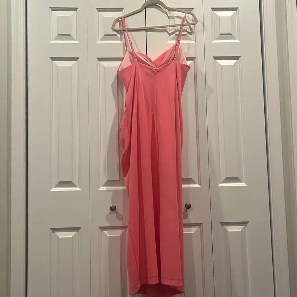 ONLY WORN ONCE! Donna Morgan for Maggy Shirred Draped Dress in size 16 - Picture 2 of 6